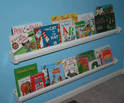 rain gutter bookshelves