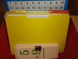 school room bins and folders